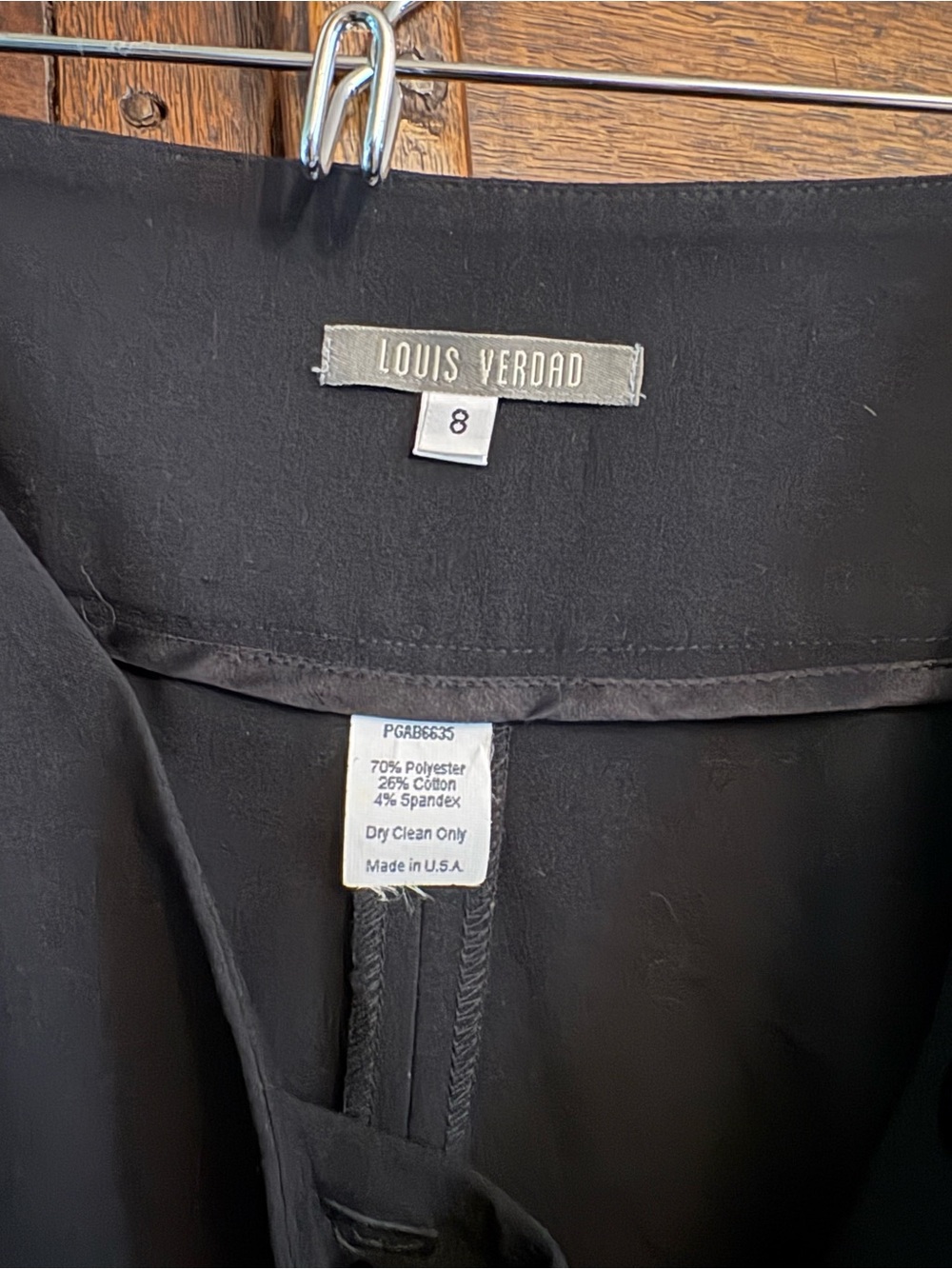 Vintage Louis Verad Black Wide-Leg Dress Pants Size 8 - Picture 3 of 6